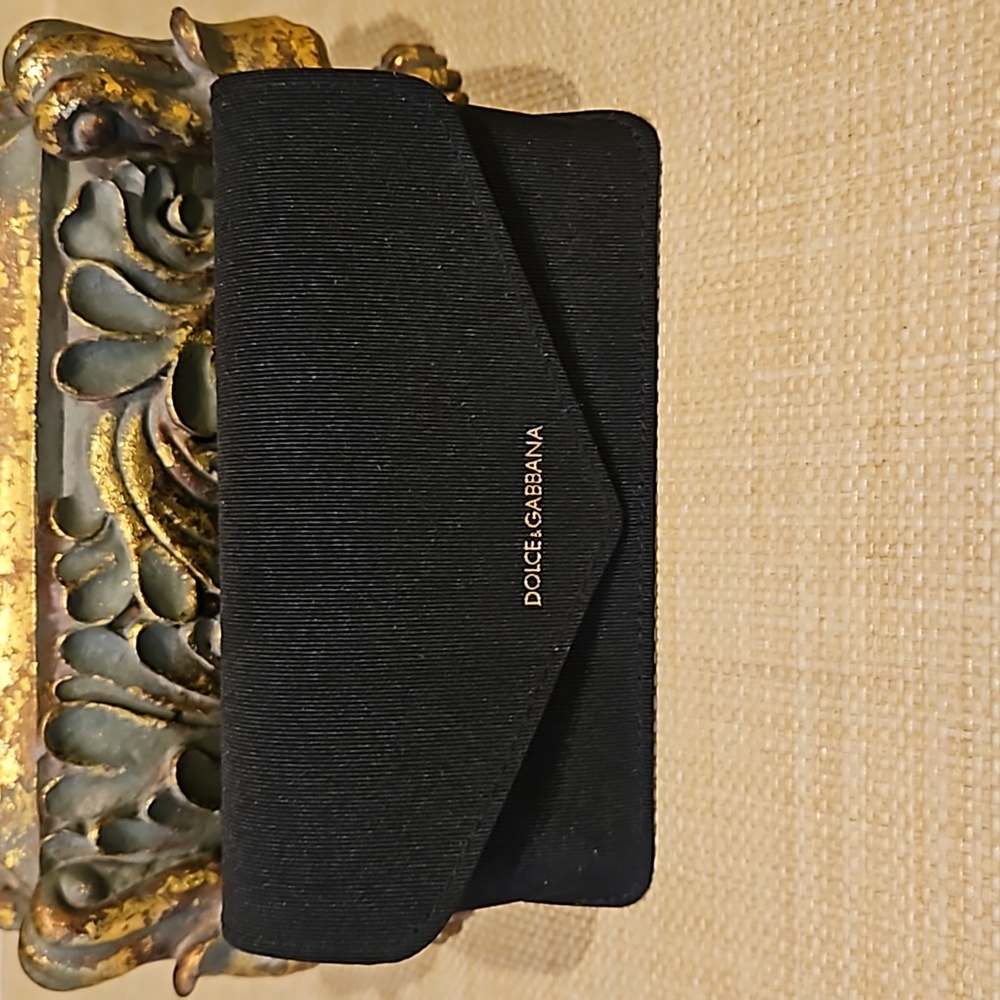 Dolce & Gabbana Eyeglass Case Fabric Luxury Classic Elegant Black